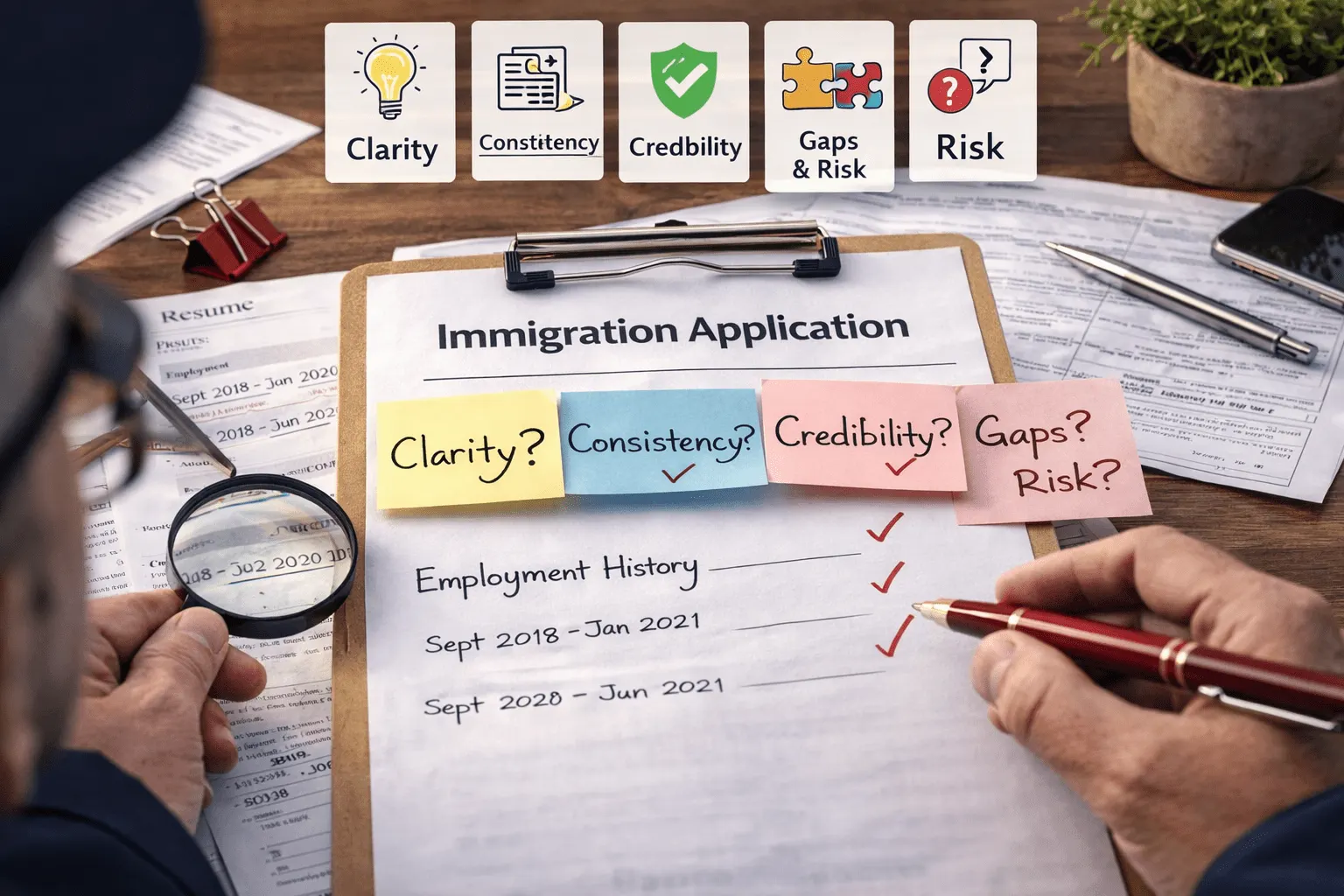 IRCC document review checklist for Canadian immigration application