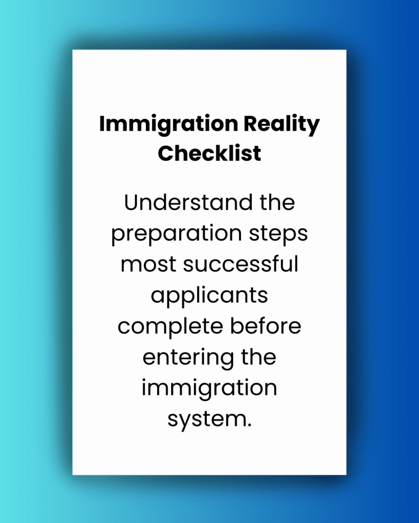 Canada Immigration Reality Checklist by Canadaimmigrationdiy.com