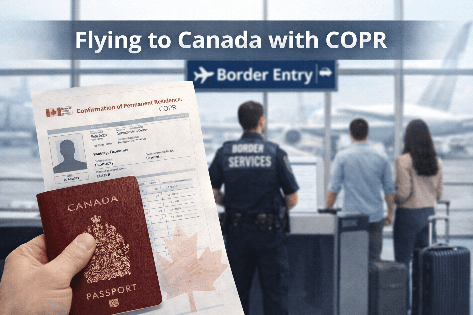 Flying to Canada with COPR confirmation of permanent residence document at airport border entry for new permanent residents