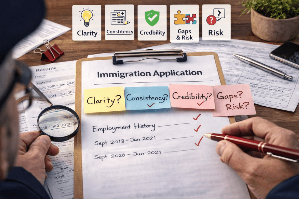 IRCC document review checklist for Canadian immigration application