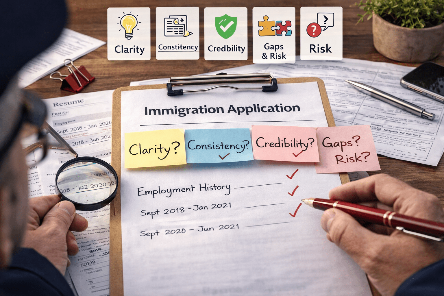 IRCC document review checklist for Canadian immigration application